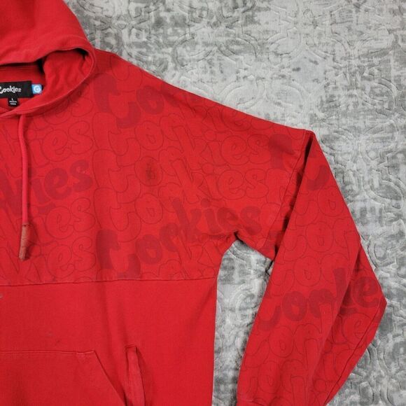 Cookies SF Hoodie Mens Large Red Cannabis Stoner Pullover Sweatshirt  Distressed - Picture 6 of 12